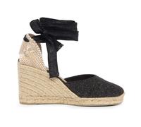 Castañer, ,Shoes ,Donna ,Nero ,38 EU Espadrillas con Zeppa Nere e Oro