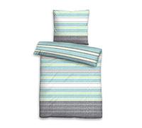 Castell 0060899 Set biancheria da letto con fodere per cuscini Raso di cotone 1x 135x200 cm + 1x 80x80 cm, ciel