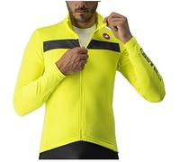 Castelli 4518511-032 Puro 3 Jersey FZ Maglia Lunga Yellow Fluo/Black Reflex M