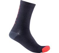 CASTELLI 4520540 BANDITO WOOL 18 SOCK Uomo Calzini SAVILE BLUE/RED S/M