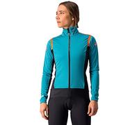 Castelli 4520554-324 Alpha Ros 2 W L. Jkt Giacca Teal Blue/Black-Fiery Red S