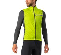 Gilet a vento Castelli Squadra Stretch verde lime elettrico grigio - S
