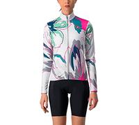 Castelli 4521528-870 Unlimited W TH. JR Maglia Lunga Silver Gray/TEALBLUE-Flowers M