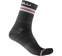 Castelli 4521557-030 Go W 15 Sock Calzini Donna Dark Gray/White-Red L/XL