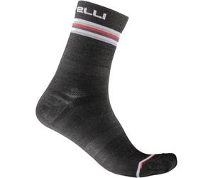 Castelli 4521557-030 Go W 15 Sock Calzini Donna Dark Gray/White-Red L/XL