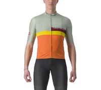 CASTELLI 4522017-346 A Blocco Jersey Defender Green/Dark Red-Bordeaux-Passion Fruit-Scarlet Lava T-Shirt S