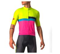 Castelli 4522017-383 A Blocco Jersey Maglia Lunga Electric Lime/Black-Blue-Magen M
