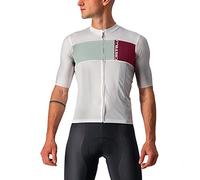 Castelli 4522023-870 PROLOGO 7 Jersey Silver Gray/Defender Green-Bordeaux T-Shirt M