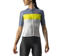 Castelli Aero Pro Short Sleeve Jersey Bianco L Donna Silver / Sulphur / Light Steel Blue