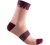 Castelli 4522069-421 VELOCISSIMA 12 SOCK Donna Calzini BORDEAUX/BLUSH S/M