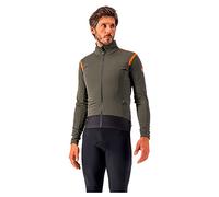 Castelli Alpha Ros 2 Light Jacket, Giacca Uomo, Military Green/Fiery Red-Black, L