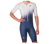 Body triathlon Castelli Core Tri manica corta bianco blu navy - XL