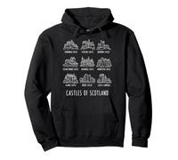 Castelli di Scozia White Line Art Felpa con Cappuccio