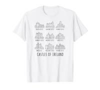 Castelli d'Irlanda Black Print Maglietta con Stampa Grafica Economica
