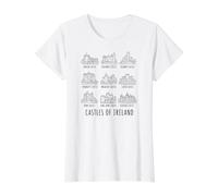 Castelli d'Irlanda Black Print Maglietta con Stampa Grafica Economica