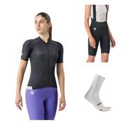 CASTELLI Espresso 2 Jersey/Bib e calzini - completo ciclismo - donna Beige S/M