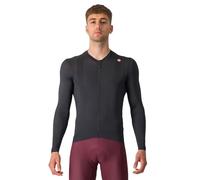 CASTELLI Espresso LS Jersey da uomo, a maniche lunghe, zip intera, ad alte prestazioni, per ciclismo su strada e gravel, con tasche posteriori, Nero chiaro/Grigio Scuro, S