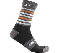 Castelli Gregge 15 Sock, Calzini Unisex - Adulto, Dark Gray Orange, XXL