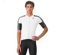 CASTELLI Maglia da uomo Entrata 6, protezione solare UPF, manica a quarto di lunghezza, per ciclismo su strada, gravel, corsa, Avorio/Grigio Fumo/Nero Chiaro, L