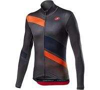 Castelli Mid Thermal Pro Ls Jersey, Maglietta Uomo, Dark Gray Orange, L