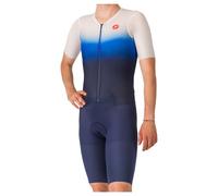 Body triathlon Castelli PR2 Rosso Corsa manica corta bianco blu navy - L
