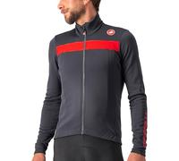 Castelli Puro 3 Jersey FZ, Maglia Lunga Uomo, Dark Gray/Red Reflex, L