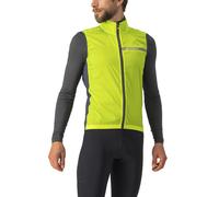 Gilet a vento Castelli Squadra Stretch verde lime elettrico grigio - XXL
