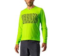 CASTELLI Trail Tech LS Tee, Maglia Lunga Uomo, Electric Lime/Dark Lime