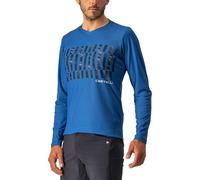 Castelli Trail Tech LS Tee, T-Shirt Uomo, Cobalt Blue/Savile Blue-Silver