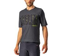 Castelli Trail Tech Tee, Maglia Lunga Uomo, Dark Gray/Black-Electric Lime