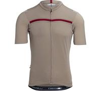 Castelli Unlimited Jersey Maglietta, Uomo, Marrone (Dark Sand/Pro Red), L