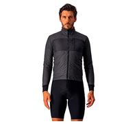CASTELLI Unlimited Puffy Jacket Giacca, Uomo, Grigio (Dark Gray/Black-Brilliant Orange), L