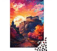 Castello al tramonto Bundle Di Puzzle Da 1000 Pezzi Per Fan Adulti, Cartone Spesso, Decorazione Murale, Regalo Di Capodanno, Sfida Difficile 38x26cm/1000pcs
