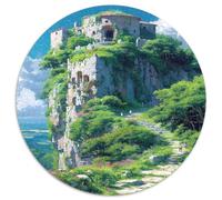 Castello Antico sulla Collina Puzzle 1000 Pezzi Rotondo Carta Puzzle per Adulti Paesaggio Naturale