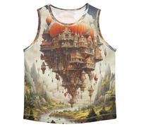 Castello Astratto del Cielo Canotte Senza Maniche da Uomo,Magliette Sportive e Attive Top per Ragazzi Giovani