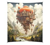 Castello Astratto Del Cielo Tenda da Spiaggia Facile da Montare,Parasole per Campeggio con Sacchi di Sabbia,Palette e Picchetti Ideale per Picnic