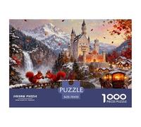 Castello bavarese di Neuschwanstein Autunno Puzzle in Legno Impermeabile DIY Puzzles Da 1000 Pezzi Regali Per Adulti Colorati Per Decorazioni Domestiche
