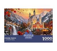 Castello bavarese di Neuschwanstein Autunno Puzzle in Legno Impermeabile DIY Puzzles Da 1000 Pezzi Regali Per Adulti Impossibili Per Decorazioni Domestiche