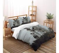 Castello Bianco Set Di Biancheria Da Letto Copripiumino 2 Pezzi Comfort Fibra Ultra-fine Per Coppia Adulti Doppia Federa Double（200x200cm）
