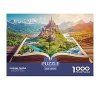 Castello da Fiaba Libro Aperto Puzzle 1000 Pezzi Carta per Adulti Paesaggio di Valle Gioco di Puzzle 1000 Pezzi Relax Famiglia Regalo Arredo Casa 70x50cm/1000pcs 70x50cm/1000pcs
