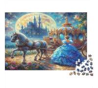 Castello da Fiaba Puzzle 1000 Pezzi Carta per Adulti Carrozza Notturna Gioco di Puzzle 1000 Pezzi Relax Attività Famiglia Regalo 52x38cm/1000pcs