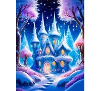 Castello dei cartoni animati invernale - Puzzle 1000 Pezzi - puzzle Fai da te 75x50 cm,Intrattenimento Creativo - Puzzles Per Adulti E Tutta La Famiglie