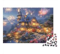 Castello dei Sogni Jigsaw Puzzle Impossibili 1000Pcs Fuochi d'artificio cielo notturno Decorazione Per La Casa. Rilassamento E Intelligence Per Adulti E Ragazzi Da 14 Anni 1000pcs (75x50cm)