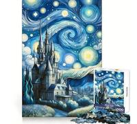 Castello della Notte Stellata Van Go Puzzle da 1000 pezzi per adulti Gioco di allenamento mentale Divertimento casual Taglio di precisione Regalo artistico 38x52cm