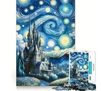 Castello della Notte Stellata Van Go Puzzle da 1000 pezzi per adulti Gioco di allenamento mentale Divertimento casual Taglio di precisione Regalo artistico 38x52cm