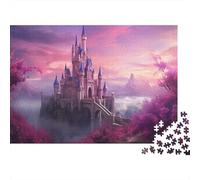 Castello delle favole Puzzle Impossibili 1000Pcs Paese delle meraviglie rosa viola Decorazione Per La Casa. Rilassamento E Intelligence Per Adulti E Bambini Da 12 Anni 1000pcs (75x50cm)