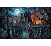 Castello dell'orrore al cimitero Puzzle 1000 Pezzi,Sfida Impossibile,Idea Regalo,Gioco Educativo,Adulti E Ragazzi,Cartone Di Qualità,Decorazione Casa,dai 14 Anni,Antistress 38x26cm