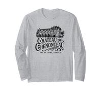 Castello di Chenonceau Val de Loire Francia Stampa Nera Maglia a Manica