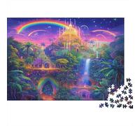 Castello di favole Jigsaw Puzzle Impossibili 1000 Pezzi Arcobaleno cielo stellato Decorazione Per La Casa. Giochi Rilassamento E Intelligence Per Adulti E Ragazzi Da 14 Anni 1000pcs (75x50cm)