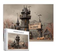 Castello di Halloween 1000 pezzi puzzle per adulti horror stile fiaba puzzle artistico colorato puzzle fai da te per la decorazione della casa regali puzzle famiglia perfetto per serate di gioco 70 ×